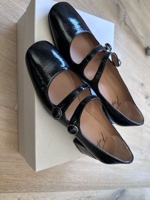 Mary Jane von Roberto Festa, Gr 38 1/2, Schwarz, Lack, Neu 