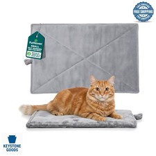 Self-Warming Small Dog  Cat Mat, Washable Faux Fur Bed for Crates  Travel