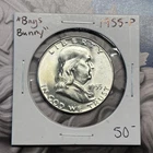 1955 P Silver Bugs Bunny Error Franklin Half Dollar UNC