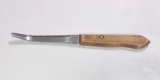 Ekco Stainless Steel Serrated Double Sided Blade Grapefruit Knife Wood Handle