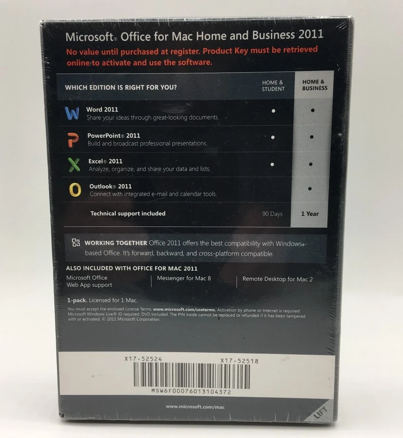 Microsoft Office For Mac Home And Business 2011 - 1 User/1 Install (W6F-00076) - Image 2 of 2