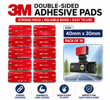 Dash Cam Adhesive Pads 40mm x 30mm Double Sided Dashcam Sticky Pads (2 Pack)