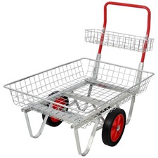 Heavy Duty Garden Utility Cart Trolley with Wheels, 330lbs Capacity, Steel Frame