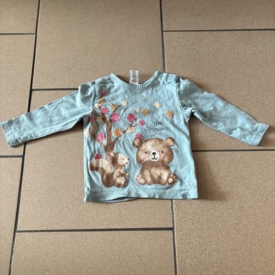 Pullover Langarmshirt Bär Blau Hellblau 62 Dopodopo