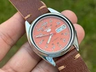 Vintage 📌 Seiko5 7S26  Dial Thai Numbers orange face show the machine Mod