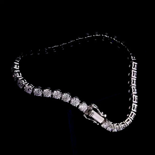 8Ct Round Cut Lab-Created Diamond 14K White Gold Plated Pretty Bracelet 7 Inch - Bild 3 von 5