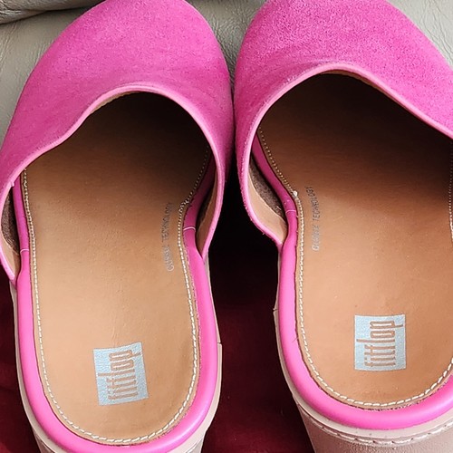 FitFlop Women Pink SlipOn Leather Clogs Mules Sandals Uk5Eu38 In Good Condition - 第 10/10 張圖片