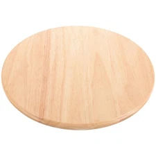 13.77 Inch Khaki Wood Round Stool Seat Replacement, U-Shape Edge, Bar, Home