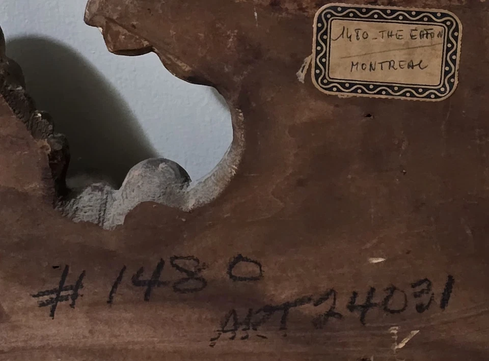 Antique Baroque Mirror Gold Gilded Montreal Canada The Eaton RARE  - Image 4 of 4