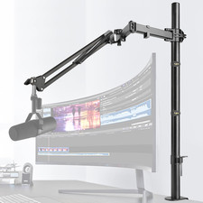 Mic Boom Arm, Adjustable Height Overhead Microphone Stand with Heightened