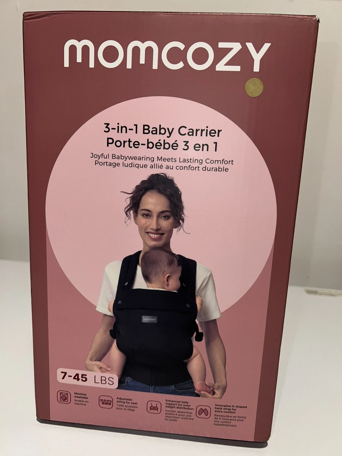Momcozy 3-in-1 Baby Carrier 7-45lbs Khaki/Beige