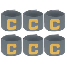 Soccer Captain Armband, Elastic Football Armband 6 Pack Charcoal Gray
