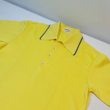 Vintage Brooks Brothers Mens Large Knit Polo Yellow Large Collar 346 Shirt