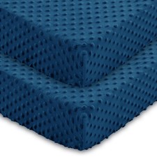 Baby Crib Sheets 2 Pack, 28 x 52 Inch Minky Dot Fitted Crib Mattress Sheet fo...