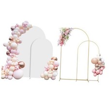 Metal Arch Backdrop Stand Set of 2 With Cover, 7.2Ft 6ft White Cover 7.2Ft 6ft