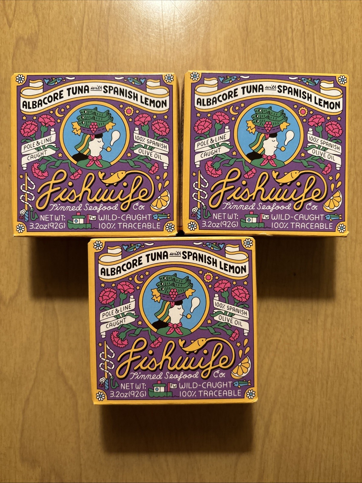 🐟 FishWife 🐟 Albacore Tuna With Spanish Lemon Olive Oil Tinned Fish 3 Pack