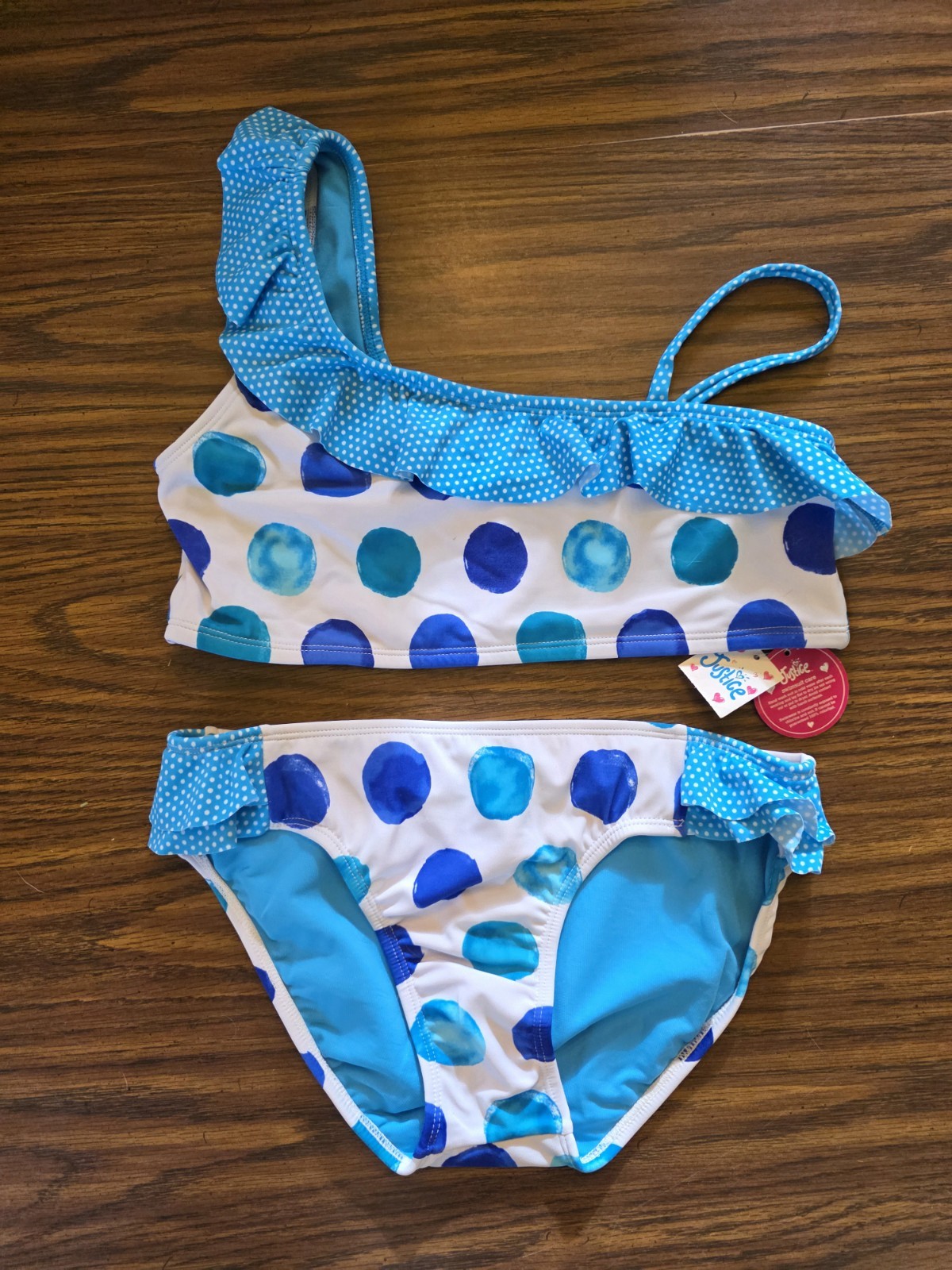 Justice Girls Swimsuit 2 Piece Bikini NWT Size 16  Blue