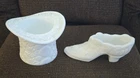 Fenton Hobnail Milk Glass Hat & Boot Vintage Decor White