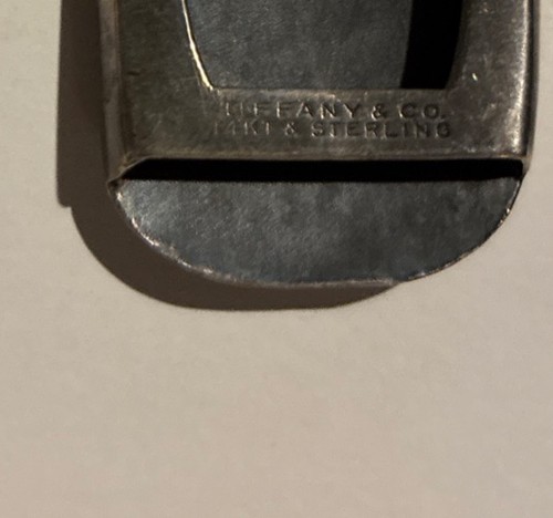 Vintage Tiffany Co Sterling Silver 14k Gold Belt Buckle Men’s - Picture 7 of 11