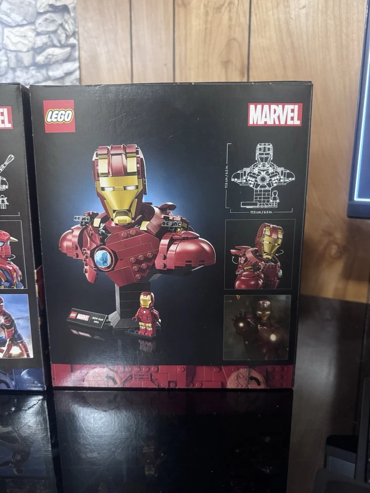 LEGO Marvel Iron Spider-Man Busto y Iron Man Busto ¡Nuevo! Foto 3 de 3