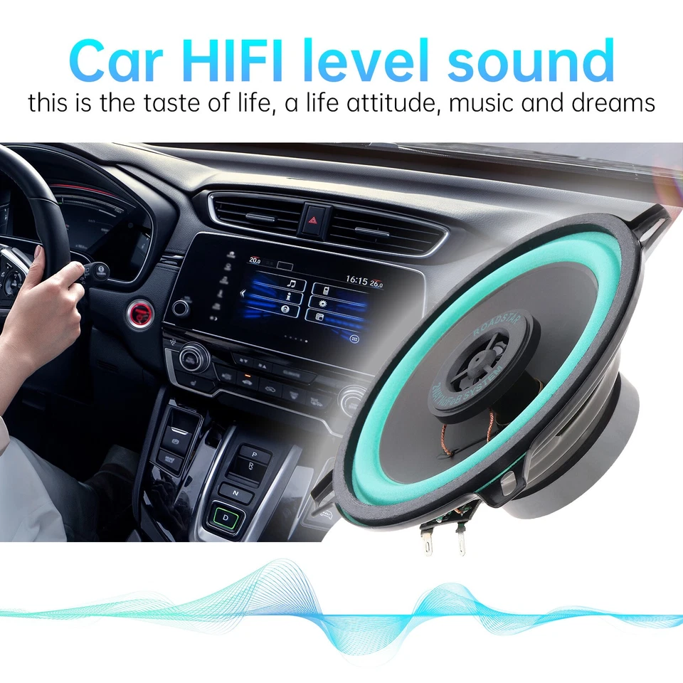 2pcs 5 Inch 2-Way Coaxial Full Range Car HiFi Audio Speaker 100W 4 Ohm Universal - Image 2 of 4