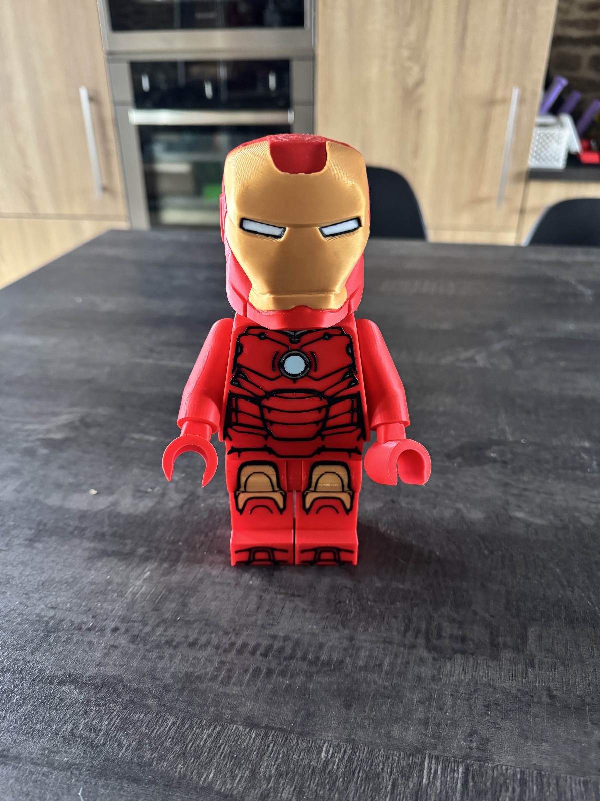 Figurine Iron Man impression 3D style LEGO 22 cm statue plastique