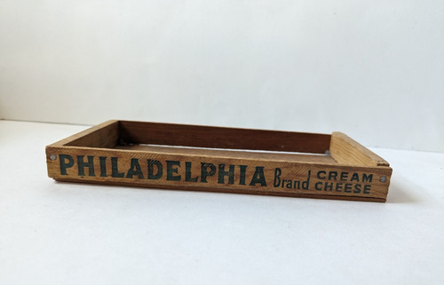 Philadelphia Brand Cream Cheese Advertising Box  Kraft Chicago Wood Vtg