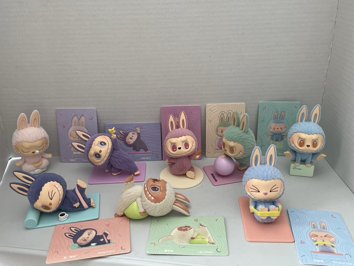 POP MART Labubu The Monsters Lazy Yoga Series Figure Dolls Toy Set