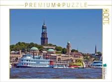 CALVENDO Puzzle HAMBURG Landungsbr cken und Michel 1000 Teile Puzzle quer  1000