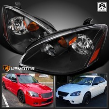 Fits 2002-2004 Altima Black Headlights Repalcement Head Lamp Leftright 02 03 04