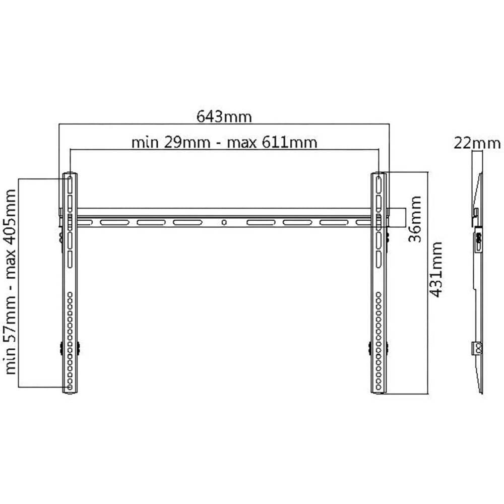 Support mural TV rigide My Wall HP 5-2 ASL noir pour fixation écran plat LED