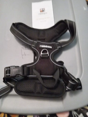 Rabbitgoo Hundegeschirr schwarz Gr. M No-Pull verstellbar Easy Control Griff