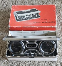 Vintage pocket pop-up binoculars in original box 2.5 x 25mm