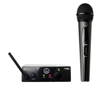 AKG WMS40 Mini Vocal Set (Band US25-A) Wireless Handheld Microphone Mic Syste...