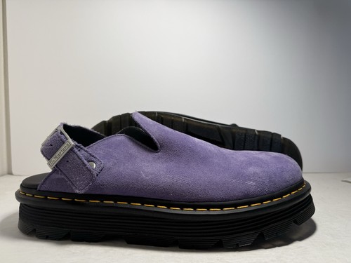 Dr. Martens ZebZag Purple Suede Slingback Platform Mules Doc Men Size 14 US