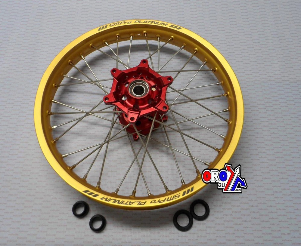 19x2.15 WHEEL HON GLOSS GOLD/GLOSS RED, GLOSS GOLD RIM, GLOSS RED HUB MX-9122,