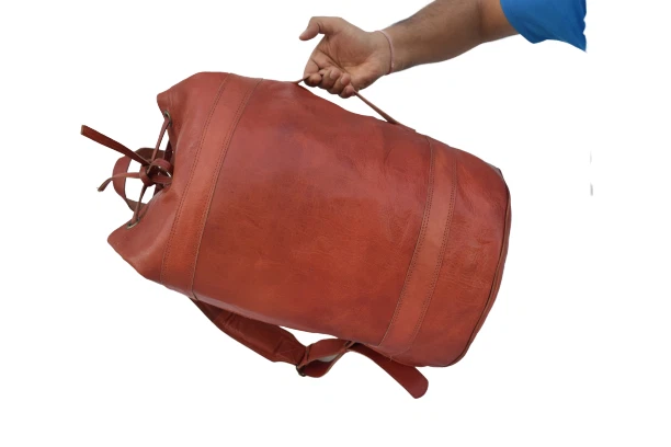 20 In Leather Backpack Rucksack Shoulder Bag Sports Gym Hiking Daypack Handbags
