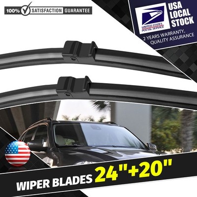 Durable Side Lock Windshield Front Wiper Blades Pair 24'' & 20'' For BMW X5 X6