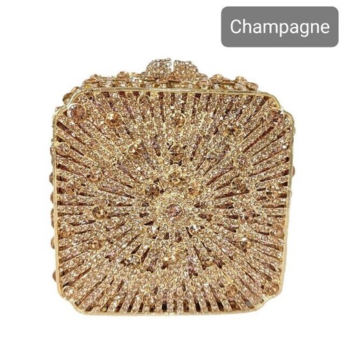 Kleine Abend Clutch Kristall Strass Hochzeit Handtasche Party Geldbörse Box Tasche - Bild 13 von 19