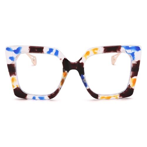 Oversized Blue Light Glasses for Women Fashion Big Frame Computer Gaming Eyeg...-image