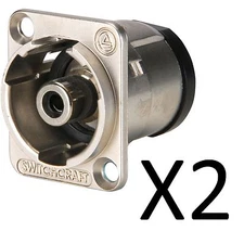 (2 Pack) Switchcraft EHRCA2X RCA Panel Mount Feed Thru Jack Connector, Nickel