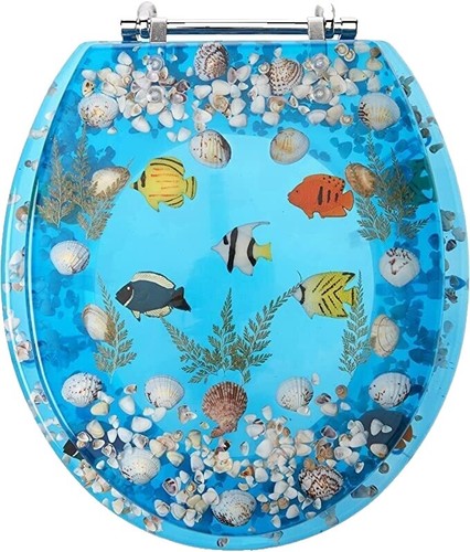 Transparent Fish Aquarium Round Standard Size Toilet Seat with Cover Acrylic.  | eBay