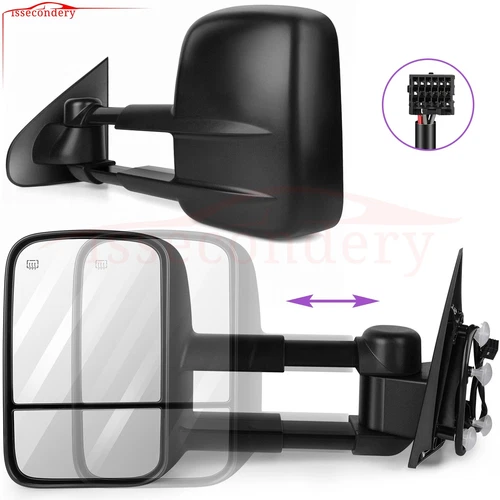 Power Heated Tow Mirrors For 2015-2018 Chevy Silverado GMC Sierra 1500 2500 HD