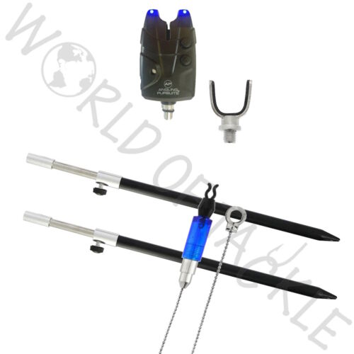 Fishing Bite Alarm Set with Bank Sticks Indicators Bobbins Rod Rests Carp Pike - Picture 2 of 4
