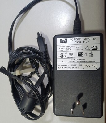 Genuine HP AC DC Adapter Model 0950-4197 32V 15V 530mA (0.53A) 250mA (0 ...