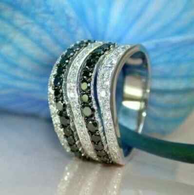 2.20CT Lab Created Diamond Anniversary Band Ring 14k White Gold Over