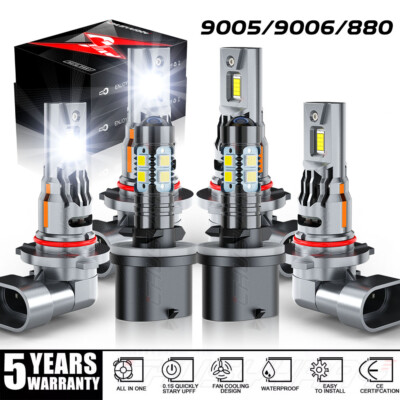 FOR Saturn Vue 2002-2007 Combo LED Faros + Bombillas antiniebla 9005+9006+880