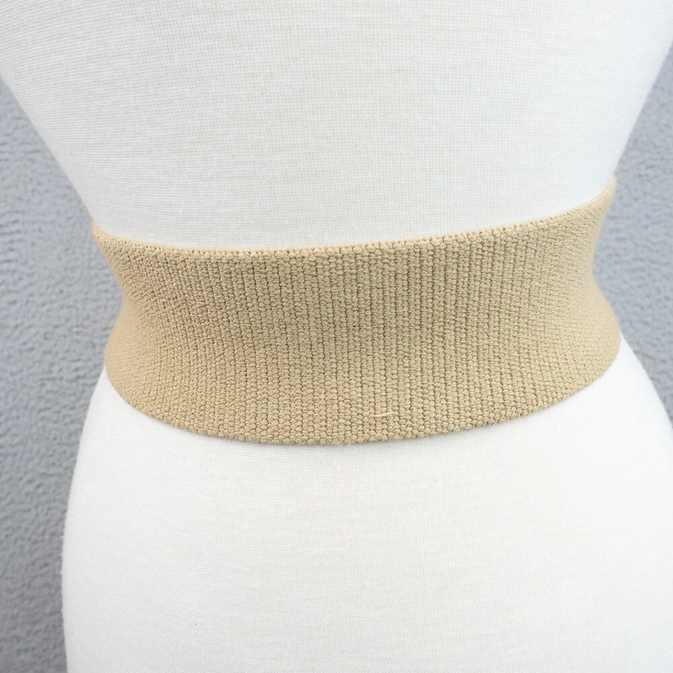 Anne Klein for Calderon Belt Womens S Leopard Leather 3" Wide Stretch - Image 3 of 4