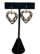 Heart shape cut out Sterling silver Earrings hoop
