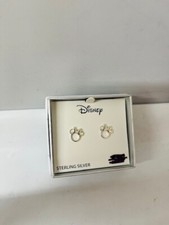 DISNEY Sterling Silver Minnie Earrings With Surgical Steel Backs- New in Box